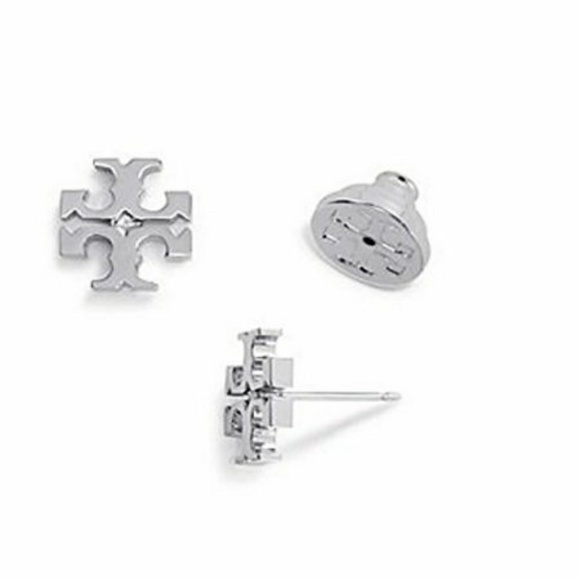 Tory Burch Jewelry - Tory Burch NWOT Silver Small T Logo Stud Earrings
